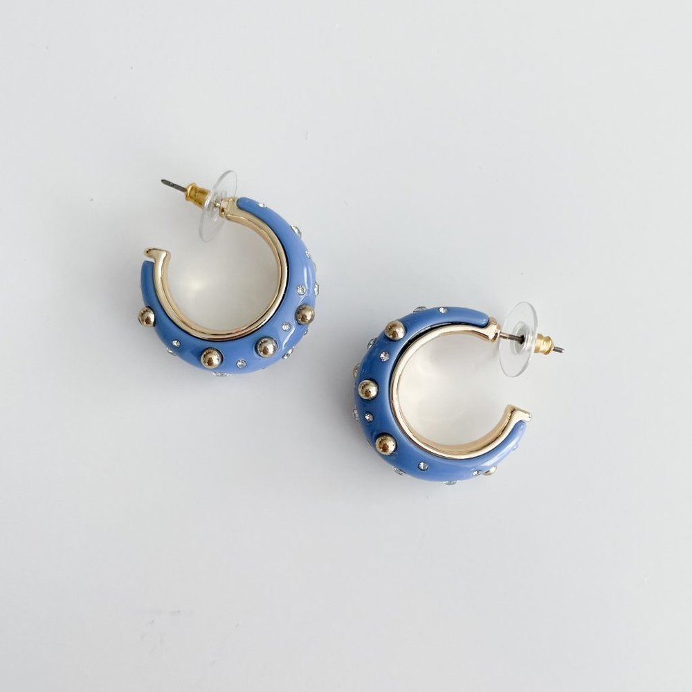 J. Crew Factory Sparkly Resin Hoop Earrings (Dusty Peri)
